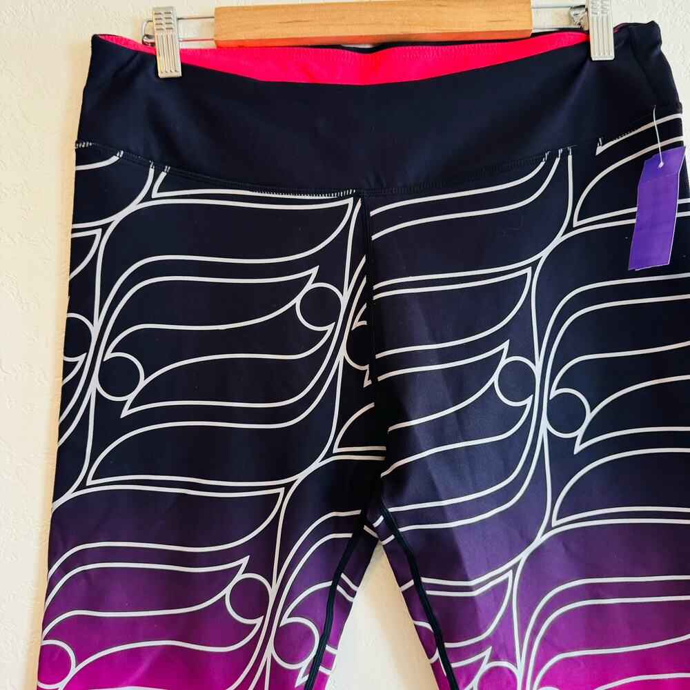 Fabletics | black purple and pink leggings crops - Picture 2 of 4